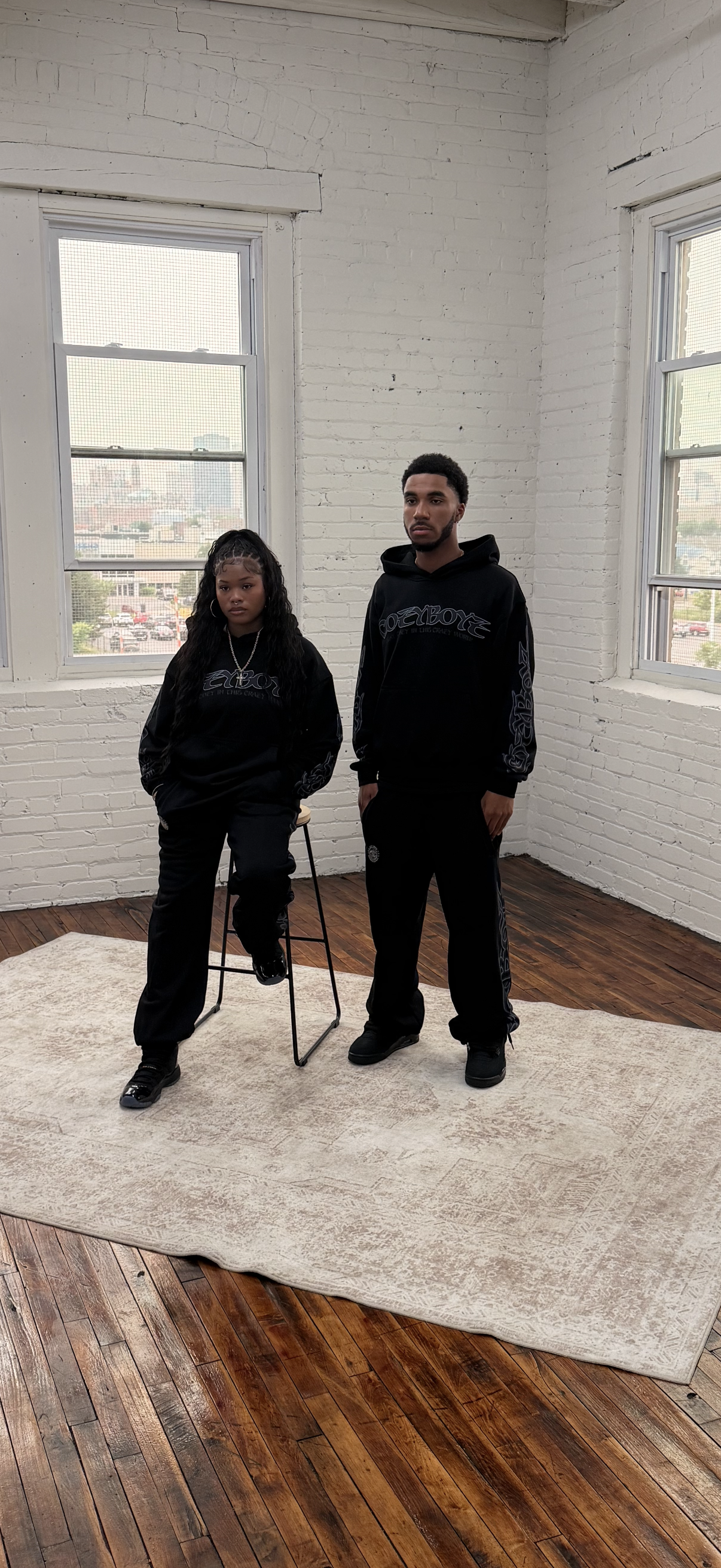 Cozyboyz black sweatsuits