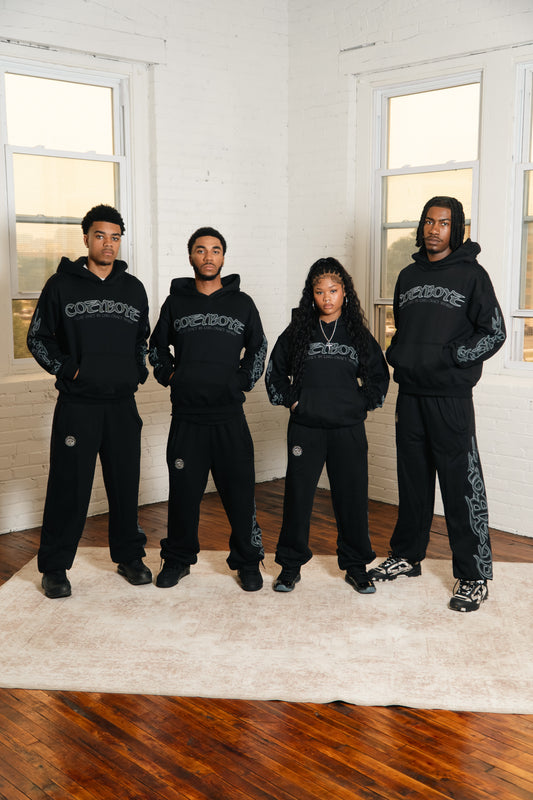 Cozyboyz black sweatsuits